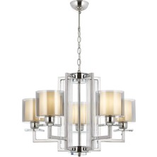 AV-60190-5K Krom Kaplama Modern Avize E27 Metal Cam 70CM