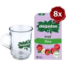 Doğadan Elma Çayı 20'li x 8 ve Doğadan Cam Bardak Hediyeli