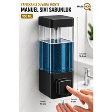 MAİN SHOP 1 Adet Mutfak Banyo Otel Restoran Okul Hastane Uyumlu Şeffaf Hazneli Yapışkanlı Sabunluk 350 ml M-53