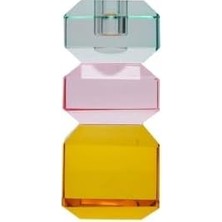 Kristal Mum Tutucu, L. Nane/l. Pembe/sarı, 6X6X13 cm