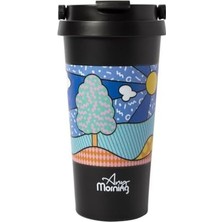 Any Morning 500 ml Paslanmaz Çelik Termos Mug, 6 Saat Sıcak, 10 Saat Soğuk Siyah BA21525