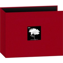30,48 x 30,48 cm Kumaş 3 Halkalı Bağlayıcı Albümü, Kırmızı