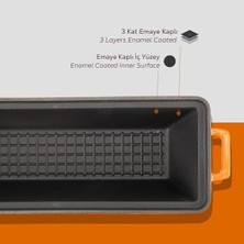 Döküm Ekmek Kabı/terrine, 11X29 Cm, Turuncu