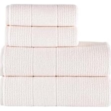 | 50X90-70X140 cm 4'lü Banyo Havlu SETI,%100 Pamuklu Havlu Takımı Krem
