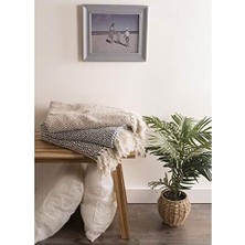 Dıı Rustik Çiftlik Evi Çift Dokuma Örtü, 50X60, Fransız Mavisi