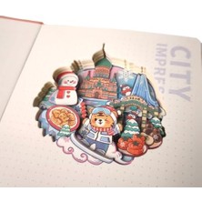 3 D Yılbaşı Temalı Defter Defter Katmanlı Oyma Sayfalı Defter Ajanda Bloknot 20,8 x 14 cm 120 Yaprak