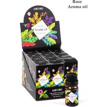3’lü Esansiyel Uçucu Yağ 3X10ML Rose Gül Kokulu Buhurdanlık Yağı Set, Difüzör, Banyo ve Oda Kokusu