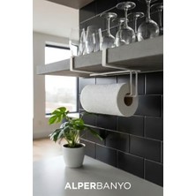 Banyo Beyaz Modern Dolap Kapağı ve Raf Altı Kağıt Havluluk Mutfak Organizeri | Delmeden, Kolay Montaj