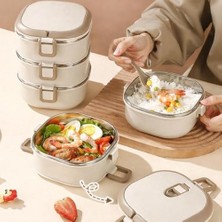 3 Katlı Yemek Kabı 2100 ml – Termal Çantalı Lunch Box, 304 Paslanmaz Çelik, Bpa Içermez