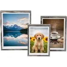 Premium Serisi Ahşap Resim Çerçevesi 3' Lü Set (10 * 15-13 * 18-15 * 20 Cm)