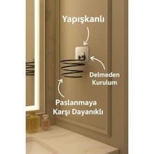 Yapışkanlı Saç Kurutmalık Siyah, Sihirli Yapışkanlı Siyah Saç Kurutma Makine Askısı S-01