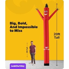 Torero Inflatables Lookourway Air Dansçı Hoch Tube Man Şişirilebilir Sabitleme, 20-Feet 20' Kırmızı