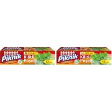 Piknik Orta Boy Kilitli Buzdolabı Poşeti 12LI 2li Paket