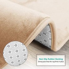 Clark Banyo Halıları, Ultra Yumuşak Kaymaz ve Emici, Kadife Hafızalı Köpük Banyo Paspası Set - 20 x 32/17 x 24/19 x 24, Krem