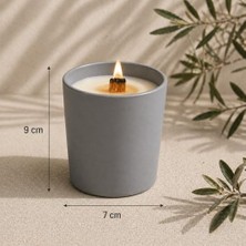 Paçuli Kokulu Mum 280 ml - Ahşap Fitil, Gri Buzlu Cam Bardak, Uzun Yanma Süresi, Hediye Kutulu