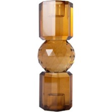 Kristal Mum Tutucu, Kahverengi 16,5x6 cm