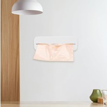 Duvara Monte Poşetlik ve Çöp Torbası Dağıtıcı Rulo Tutucu (17 Cm) - Dolap Kapağı Arkası Beyaz Düzenleyici