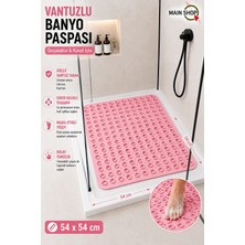 MAİN SHOP Silikon Kaydırmaz Taban Masajlı Duşa Kabin ve Banyo Paspası-Banyo Küvet Içi Paspas Pembe Renk M-150