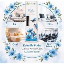 Pudra Koku Çubuklu Oda Kokusu Reed Diffuser 50 ml Uzun Süre Kalıcı Ev Ofis Salon Yatak Odası Dekoratif Ortam Kokulandırıcı