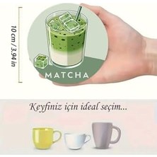 Matcha Temalı 6’lı Bardak Altlığı – Mdf – 10 cm BRD-040