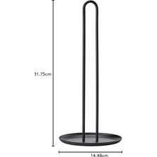 Singles Kağıt Havlu Tutucu, Ayakta, Metal Kağıt Tutucu, Çap 14,5 Cm, Yükseklik 32 Cm, Siyah