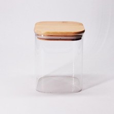 700ML Sızdırmaz Vakumlu Bambu Kapaklı Borosilikat Cam Kavanoz – Hava Geçirmez & Dayanıklı Gıda Saklama Kabı (10CM x 13CM)