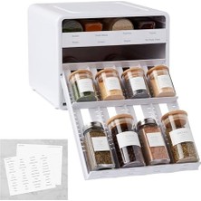 Spicestack Baharat Rafı, Ayarlanabilir, 24 Şişe, Beyaz