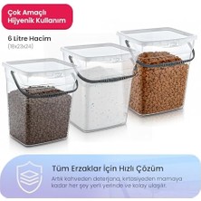Life Q-Box 6 Litre Çok Amaçlı Şeffaf Saklama Kutusu – Kilitli Kapaklı, Saplı Deterjan ve Erzak Düzenleyici