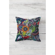 Pelangi Etnik Mandala Desenli Çift Tarafı Baskılı Gizli Fermuarlı Yastık Kılıfı Kırlent Koltuk Yastık Kılıfı, Çok Renkli 45 x 45, 24691222545451