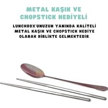 Bento 950ML Lunchbox Tek Katlı 4 Bölmeli Çelik Sefer Tası Yemek Kutusu (Mor)