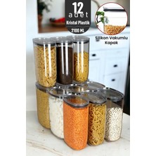 Empressco Ironika Jumbo Boy 2100 ml Gerçek Vakumlu Silikon Kapaklı Kristal Erzak Bakliyat Saklama Kabı Seti Ba - Fiyatı, Yorumları