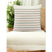 Asdiva Tarzı -Pamuklu Çizgi Desenli 45X45 Kırlent Kılıfı