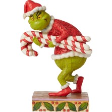 Grinch By Jim Shore Şeker Kamışı Çalan Grinch Heykelcik, 19 Cm, Çok Renkli