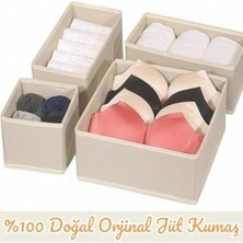 4'lü Jüt Kutu Seti Dolap Içi ve Çekmece Içi Düzenleyici Organizer