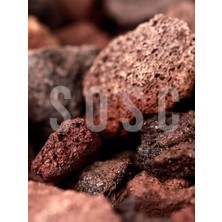 Kırmızı Pomza Taşı 2-3 cm Volkanik Cürüf Ponza Lav Kırığı 5 Lt