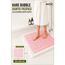 MAİN SHOP Kare Vantuzlu Banyo ve Duş Kaydırmazı, Küvet Içi Duşakabin Kaydırmaz Vantuzlu Banyo Paspası 54X54CM M-149