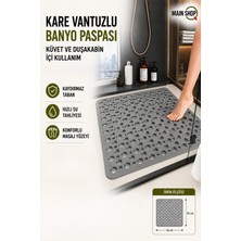 MAİN SHOP Kare Vantuzlu Banyo ve Duş Kaydırmazı, Küvet Içi Duşakabin Kaydırmaz Vantuzlu Banyo Paspası 54X54CM M-149