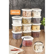 Empressco Vienev Siyah Serigrafi Etiketli Kaşıklı Foly Baharat Saklama Kabı 12