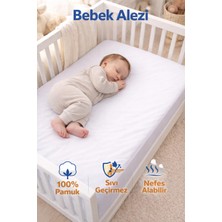 Koi Home Bebek Alez Sıvı/su Geçirmez %100 Pamuk Yatak Koruyucu Lastikli Fitted Anne Yanı Bebek Alezi