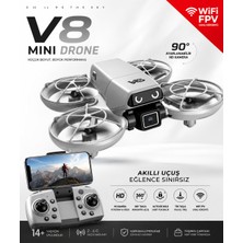 Airstorr Drone V8 Mini Drone Hd Kameralı Wifi Fpv Telefon Ekranlı Akıllı Drone Beyaz
