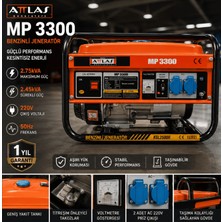 Attlas MP3300 2.75KVA Benzinli Jeneratör 220V Ipli Çalıştırma
