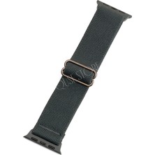 Quse Apple Watch 46MM-45MM-44MM & Series 1/3 42MM ile Uyumlu Dokuma Kumaş Kordon, Petrol Yeşili
