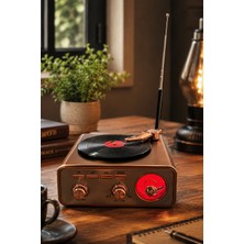 Blackbird Game Center Meier MD-1217BT Kahverengi Nostaljik Görünümlü Bluetooth Hoparlör ve 3 Bantlı Şarjlı Radyo