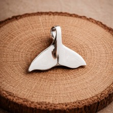 Ebrar Silver Gümüş Balina Kuyruğu Kolye Ucu 925 Ayar Gümüş Unisex Balina Kuyruğu Figürlü Kolye Ucu