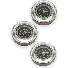 Pusula - Metal Gövdeli Fesyonel 60MM Taşınabilir El Pusulası – Dayanıklı Çelik Kasa, Yuvarlak Cep Pusulası 3 Adet