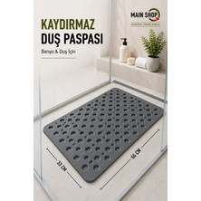 MAİN SHOP Vantuzlu Banyo ve Duşa Kabin Dikdörtgen, Küvet Içi Kaydırmaz Banyo Paspası Antrasit M-141