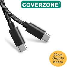 Skygo 20CM Type-C To Type-C Kablo 60W 20V 3A Şarj Kablo USB C Örgü Pd Şarj Kablosu Tip C To Tip C FT-UCA100S