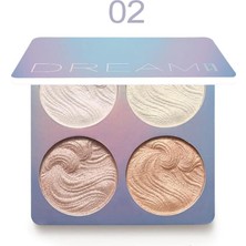 Skygo Aputue Fosforlu Makyaj Paleti, 4 Renk Işıl Işıl Parlak Highlighter, Uzun Süre Dayanıklı Su Geçirmez Işıltılı Highlighter, Yüz Aydınlatıcı Makyaj Paleti, Cilt Tonu ve Yüz Hatlarını Aydınlatmak Için