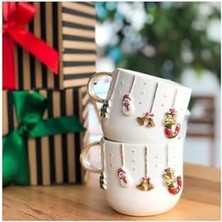 Skygo Wonders 24 Ayar Altın Dekorlu Yılbaşı Mug Christmas Kabartmalı El Yapımı 1 Adet