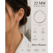 Silver Hunters Gümüş Halka Küpe 22 mm 925 Ayar Gümüş Halka Küpe 1 Çift (2 Adet)